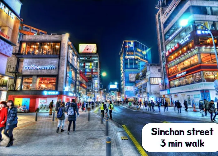 Hongdae&sinchon 10min! 3 Beds, Late Checkout, Bag Storage, Parking, Pet, Netflix, Cook *