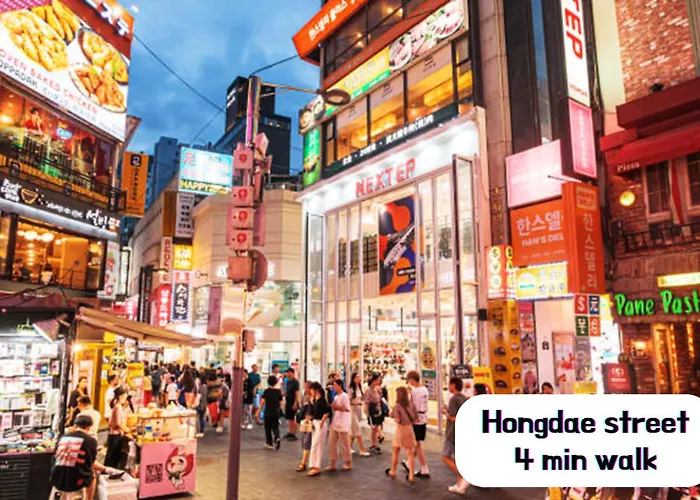 Hongdae&sinchon 10min! 3 Beds, Late Checkout, Bag Storage, Parking, Pet, Netflix, Cook *